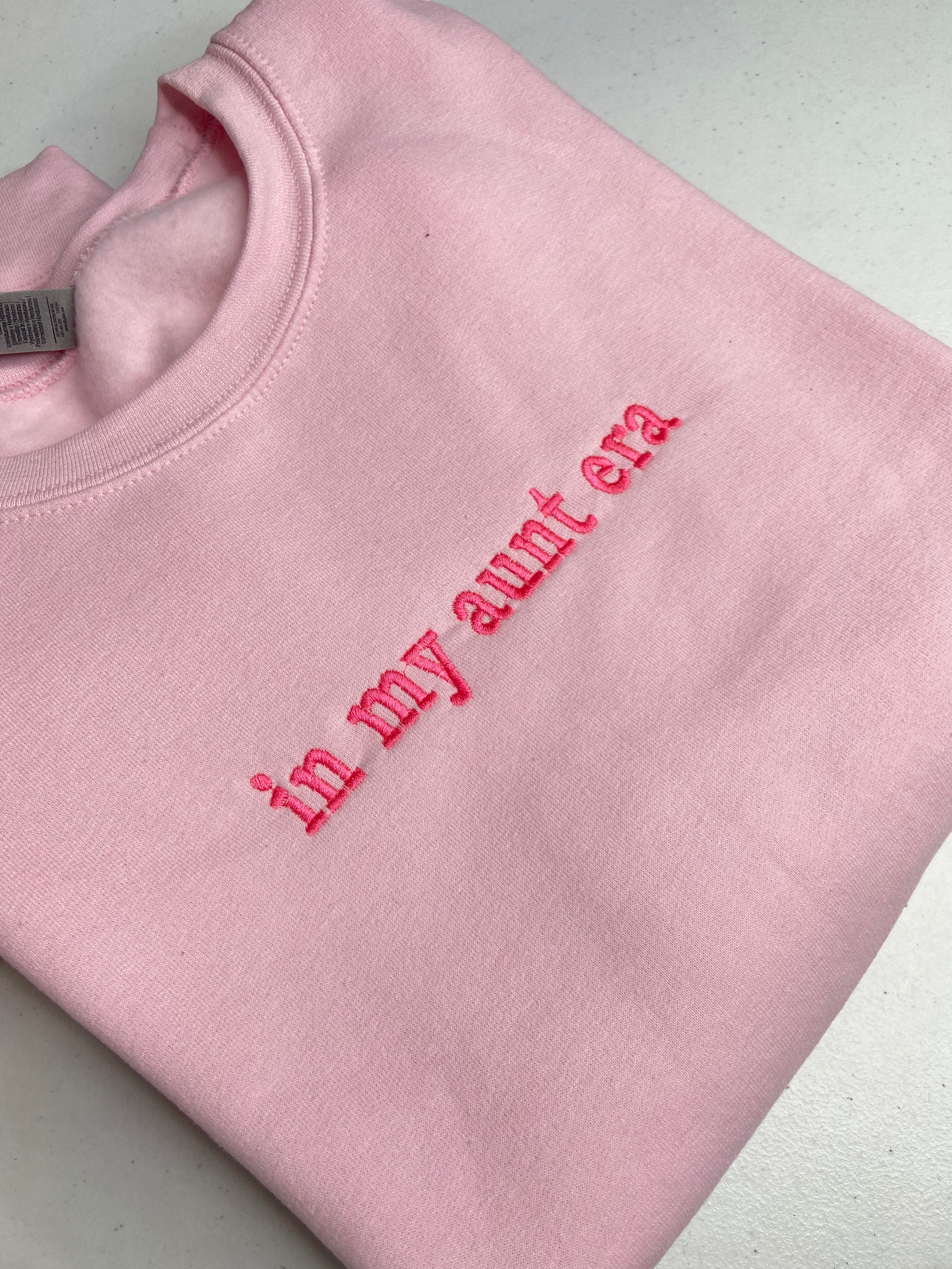 in my aunt era light pink with hot pink thread