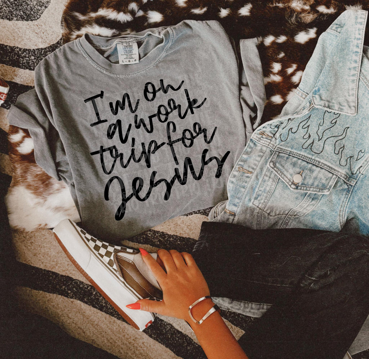 I'm on a work trip for Jesus tee or sweatshirt