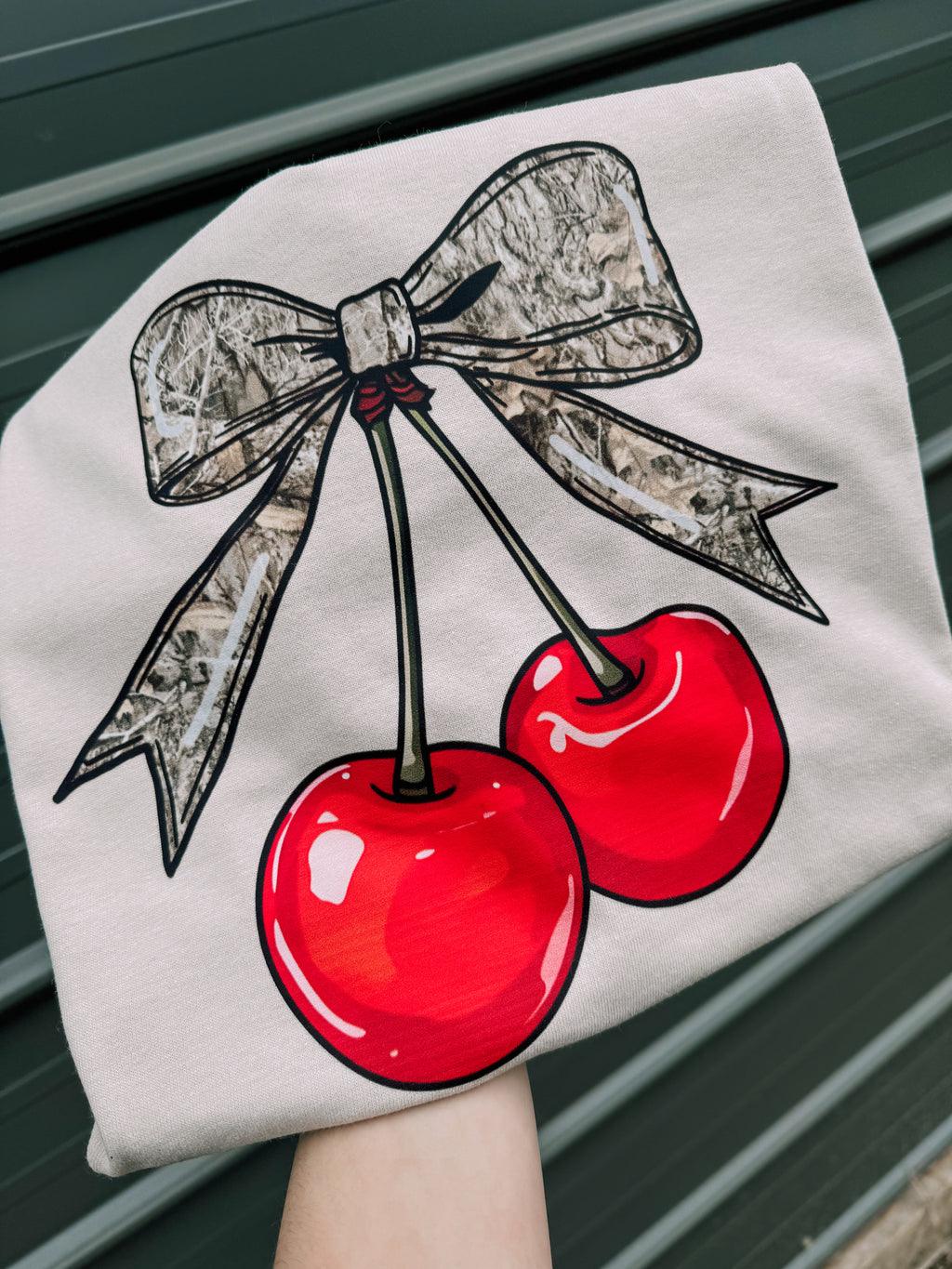 Camo cherries tee or sweatshirt