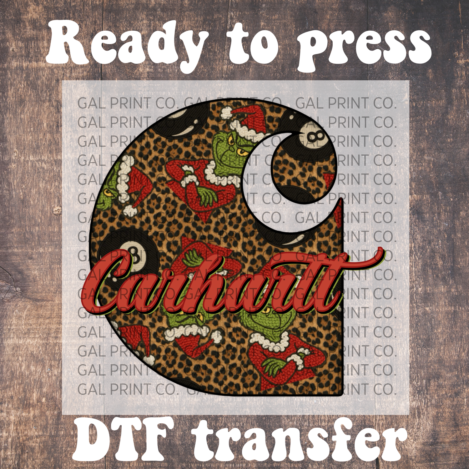 Green man leopard ch DTF full color transfer