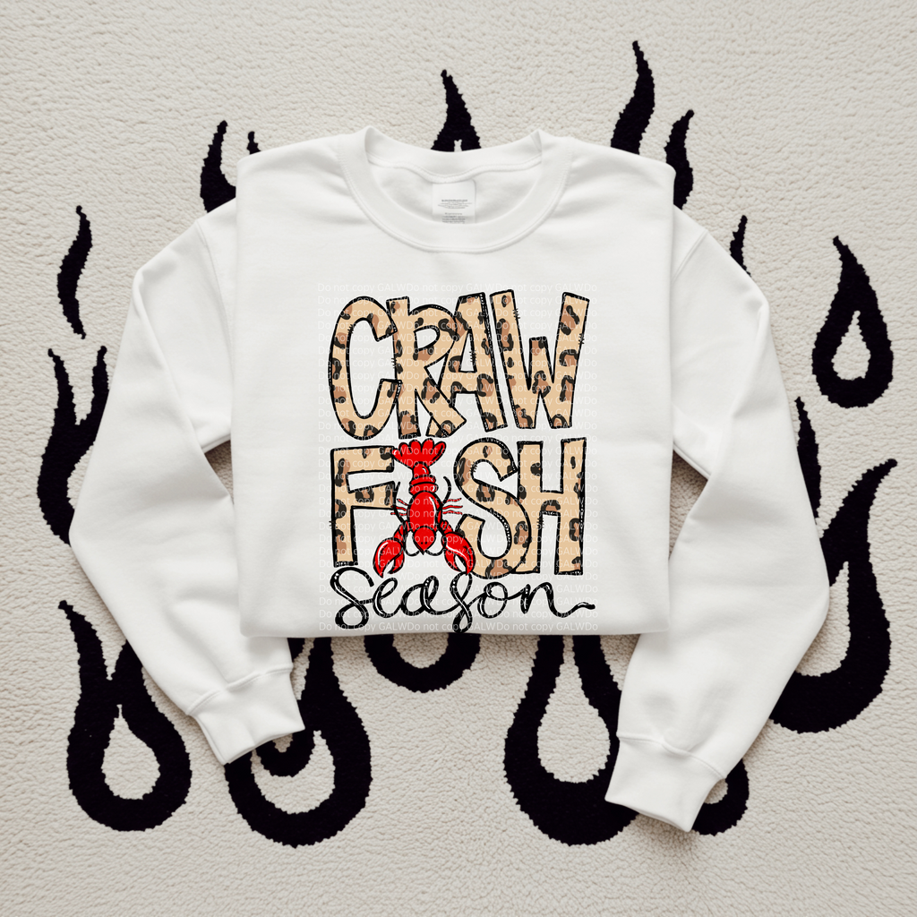 Leopard crawfish season tee or sweatshirt