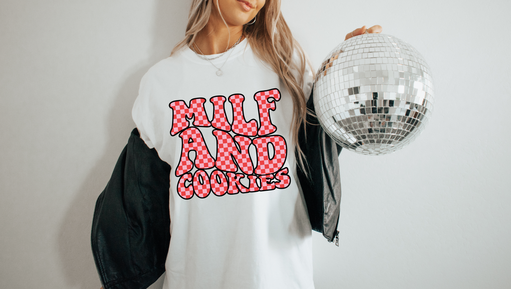 Milf and cookies design tee or sweatshirt