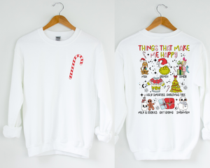 Things that make me happy Christmas design tee & sweatshirt