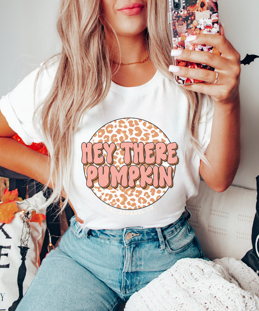 Hey there pumpkin leopard circle design