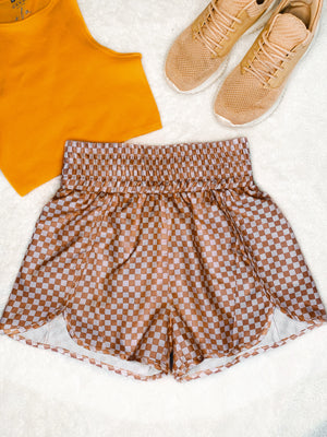 Cheyenne Athleisure Checkered Shorts