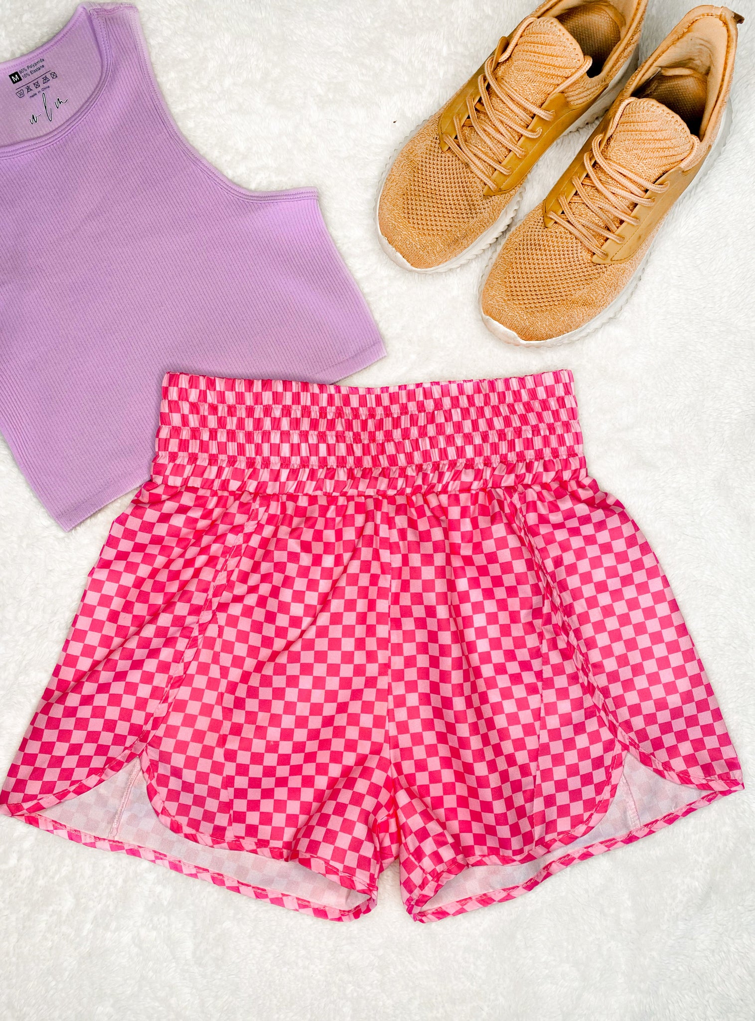 Cheyenne Athleisure Checkered Shorts