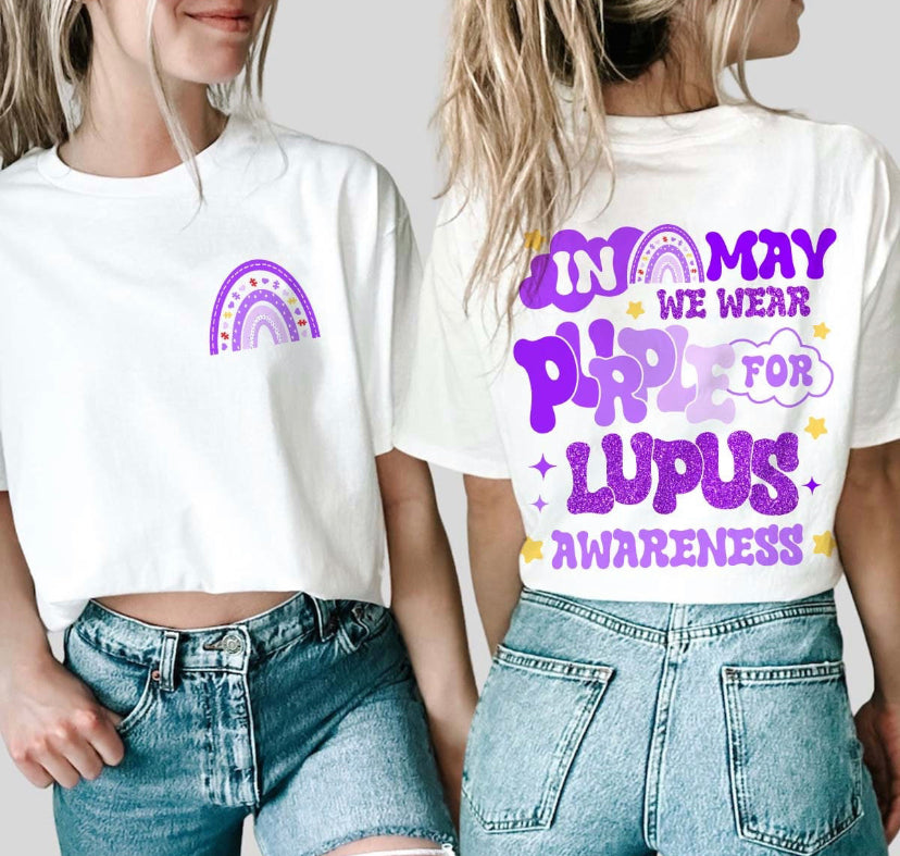 In may we wear purple for lupus awareness (front & back print)
