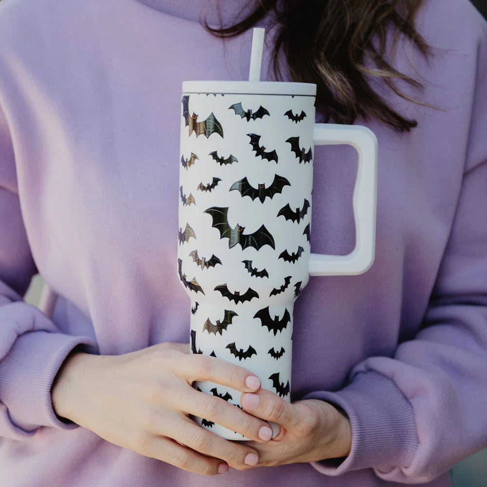 Bat white & black 38oz tumbler