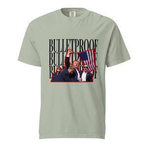 bulletproof t-man with flag comfort color tee