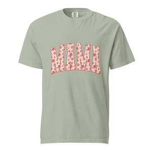 Orange floral mama comfort color tee