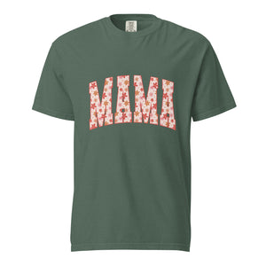 Orange floral mama comfort color tee