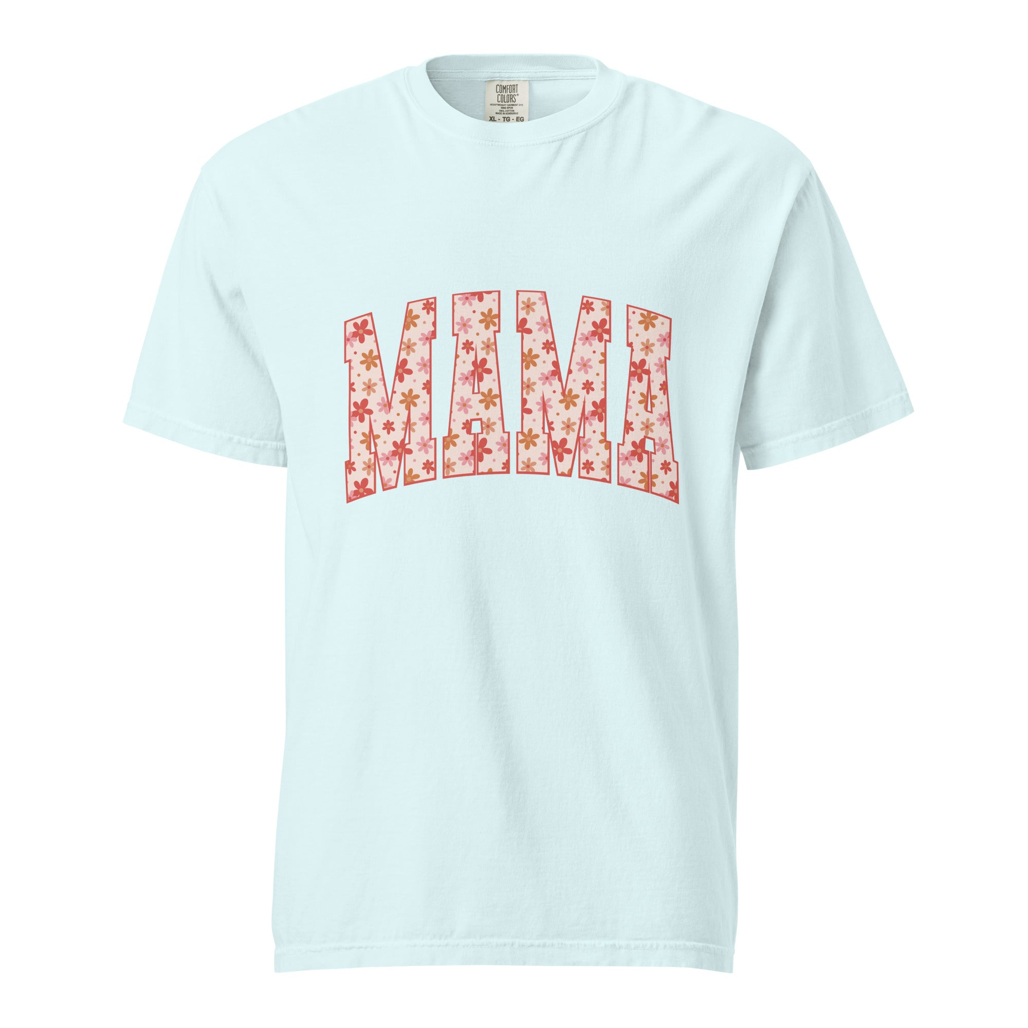 Orange floral mama comfort color tee