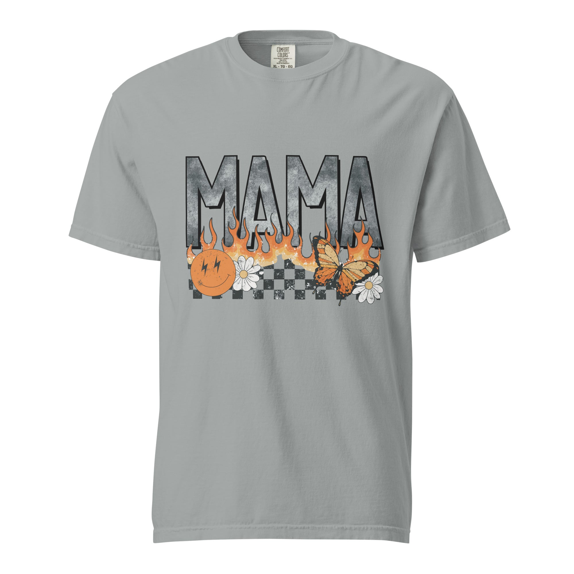 Mama butterfly flame retro comfort color tee