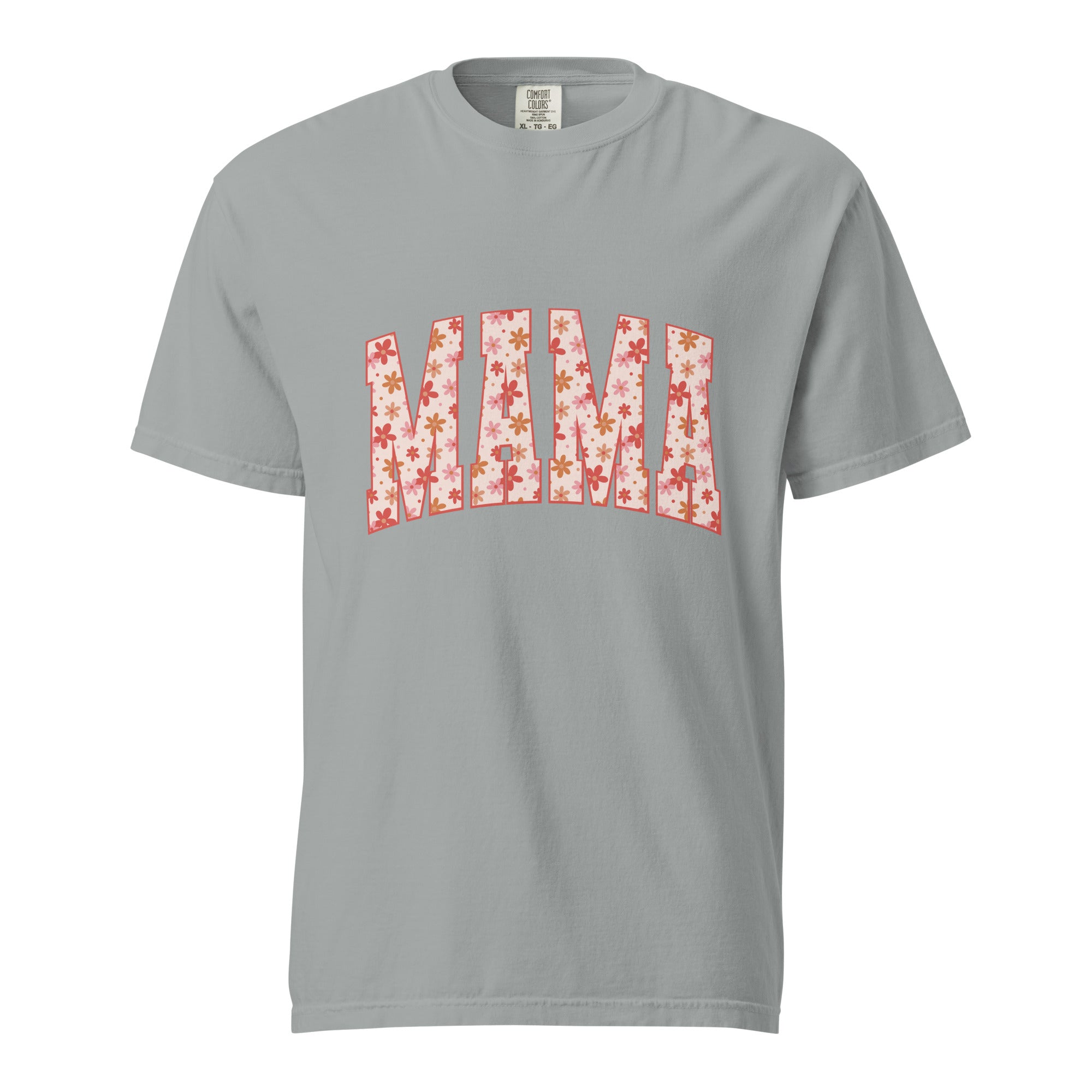 Orange floral mama comfort color tee