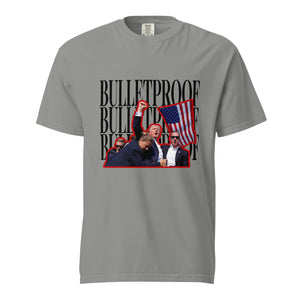 bulletproof t-man with flag comfort color tee