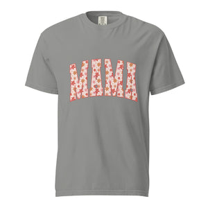 Orange floral mama comfort color tee