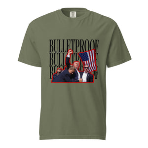 bulletproof t-man with flag comfort color tee