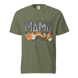 Mama butterfly flame retro comfort color tee