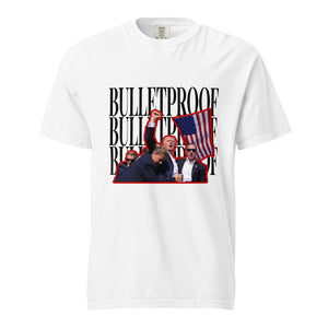 bulletproof t-man with flag comfort color tee