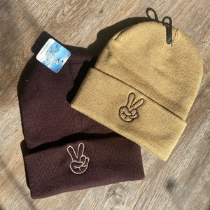 Peace sign beanie