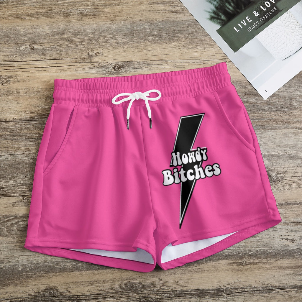 Howdy bitch hot pink Print Women's Casual Shorts