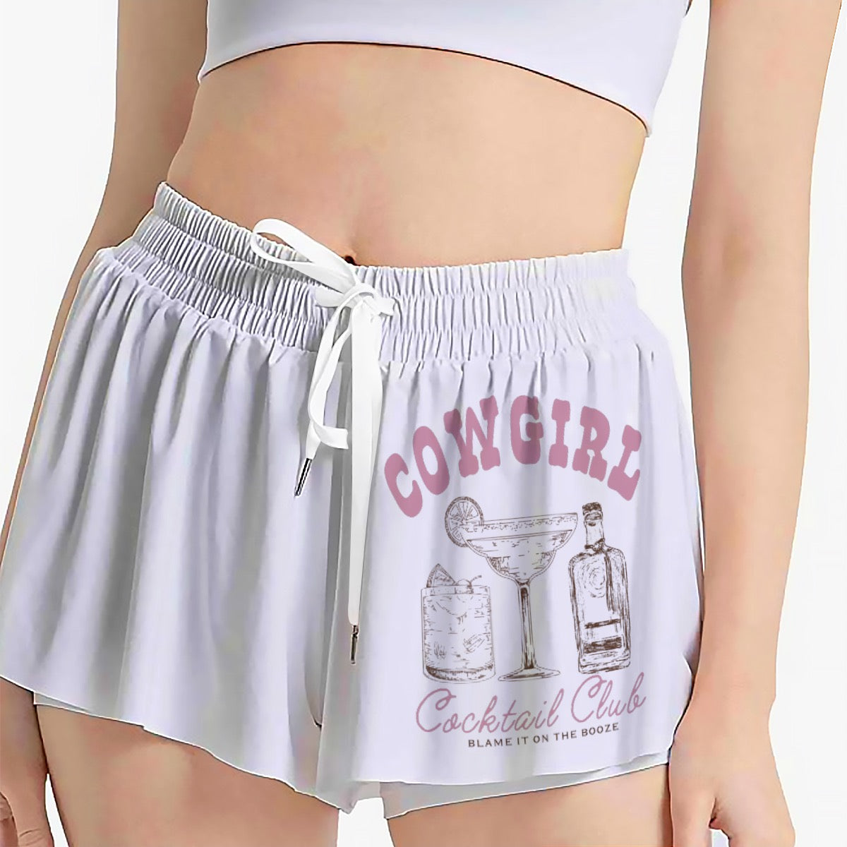 Cowgirl cocktail club flowy shorts with pockets