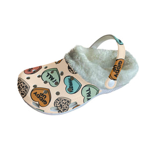 Howdy, Giddy up, Heart Women's Classic Clogs with Fleece
