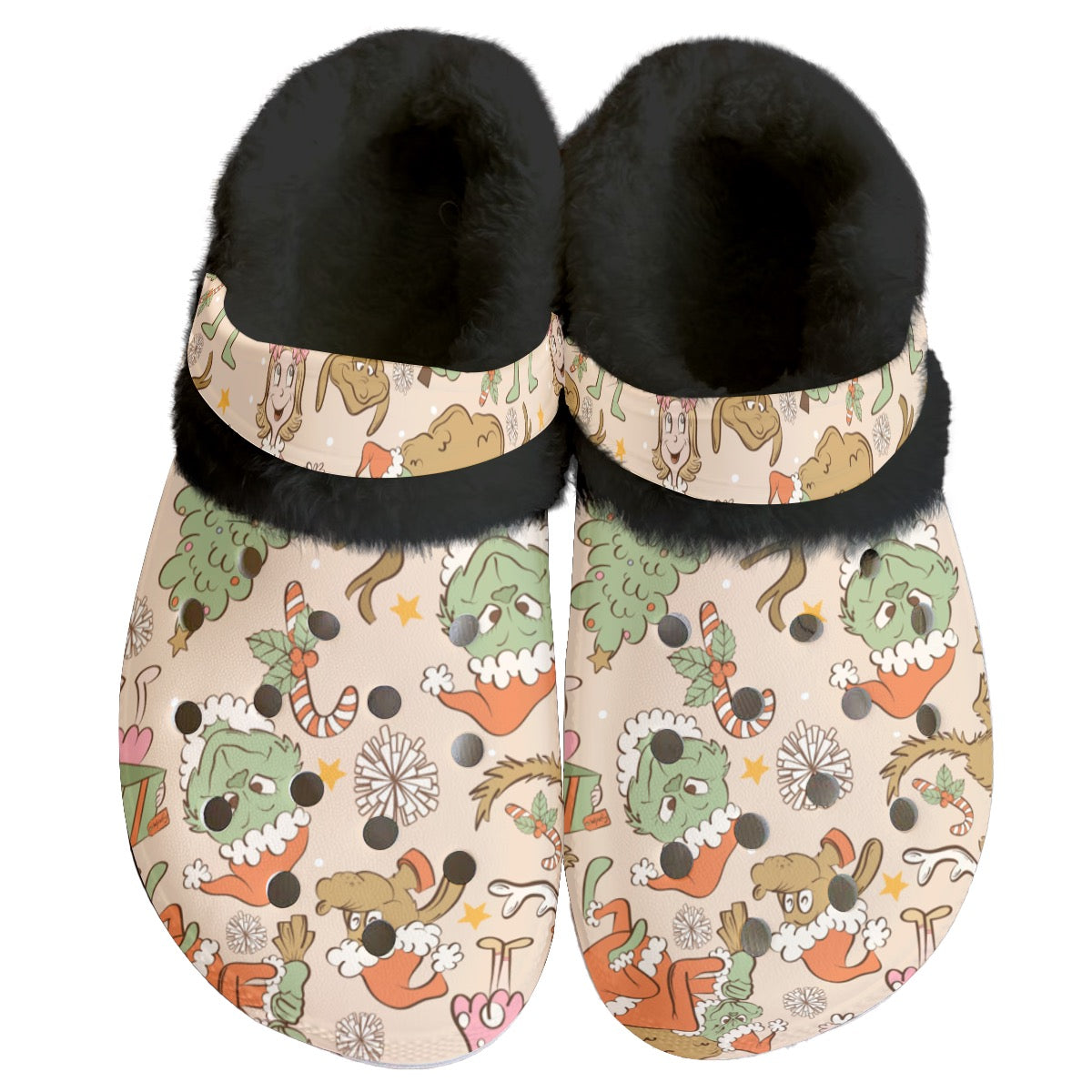 Green man, Cindy, & Max fluffy clogs PRE ORDER (20-25 Business day turnaround time.)