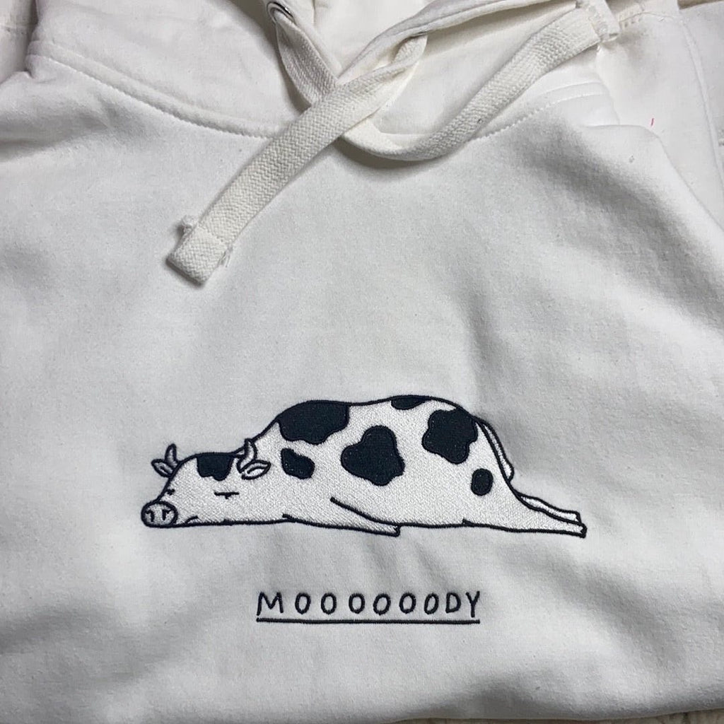 Moody cow design black & white