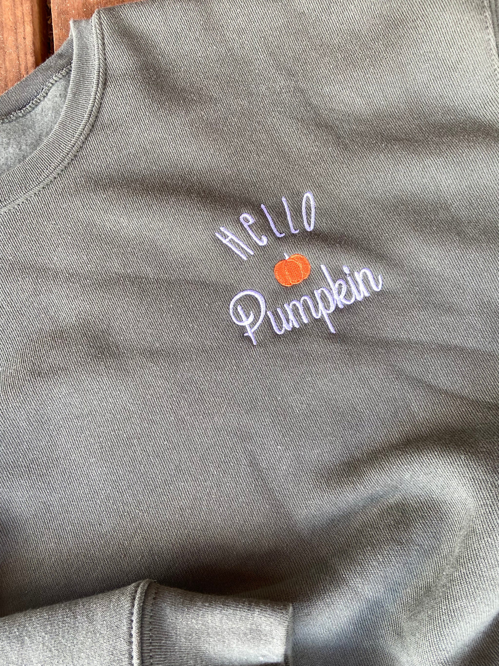 Hello pumpkin embroidered sweatshirt