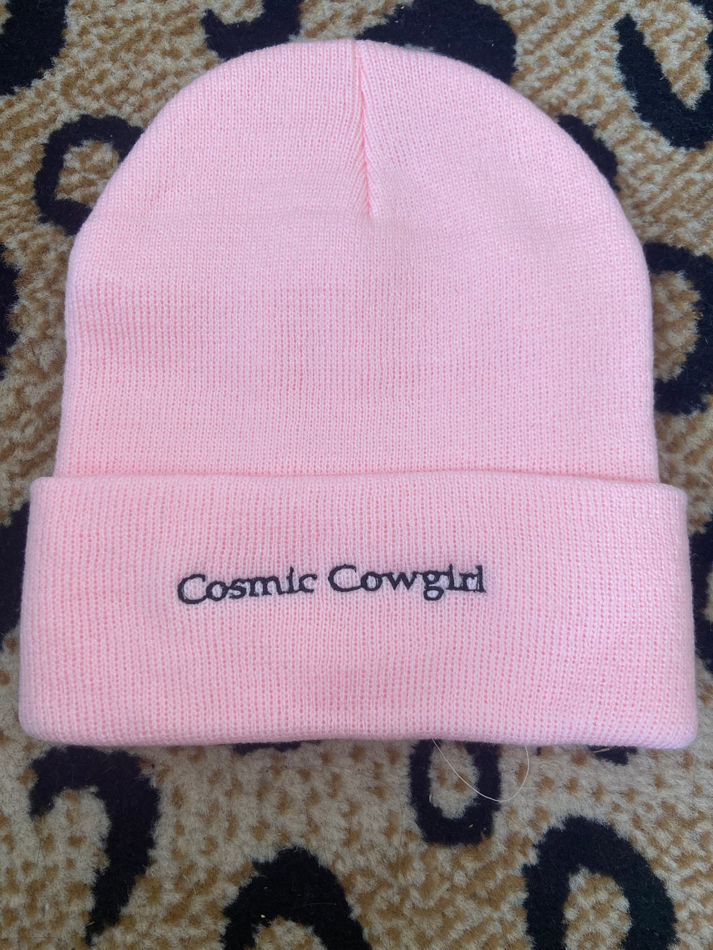 Cosmic cowgirl light pink beanie