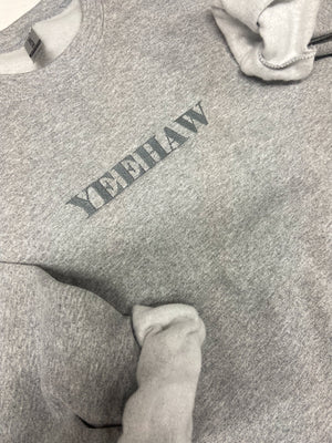 Yeehaw embroidered ash gray sweatshirt