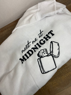 Meet me at midnight embroidered sweatshirt